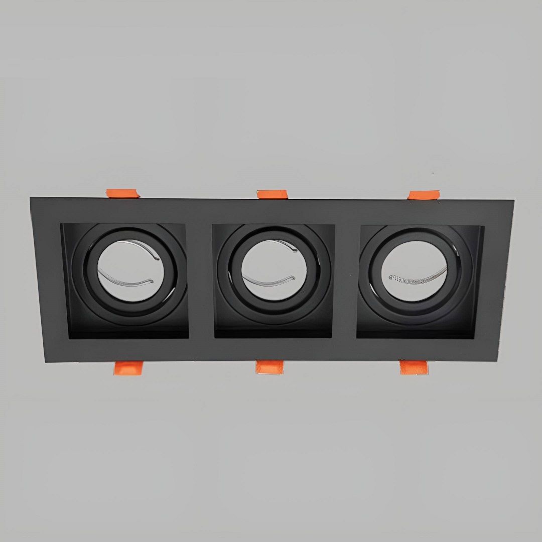 YCL YC 7050 Siyah Sıva Altı Üçlü Spot Kasası (Metal)