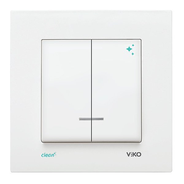 VİKO Karre Clean 90966050 Işıklı Komütatör [Beyaz]