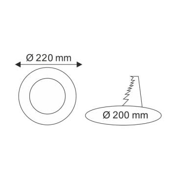 K2 GLOBAL KDL403B 18 Watt Siyah Sıva Altı Yuvarlak LED Panel