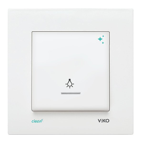 VİKO Karre Clean 90966014 Işıklı Light Anahtarı [Beyaz]