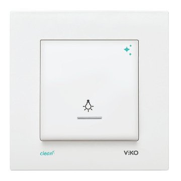 VİKO Karre Clean 90966014 Işıklı Light Anahtarı [Beyaz]