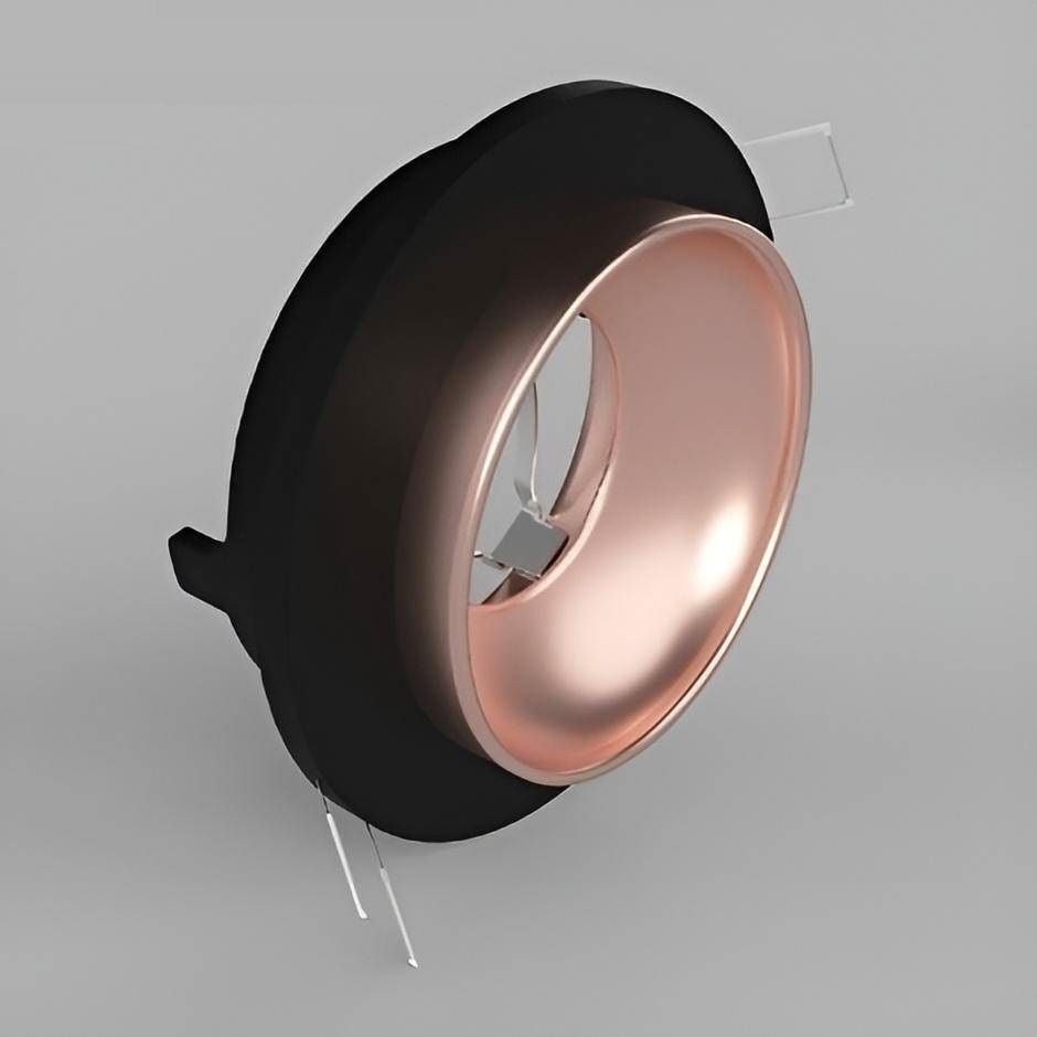 YCL YC 7010 Siyah-Parlak Rose Gold Sıva Altı Yuvarlak Spot Kasası (Metal)