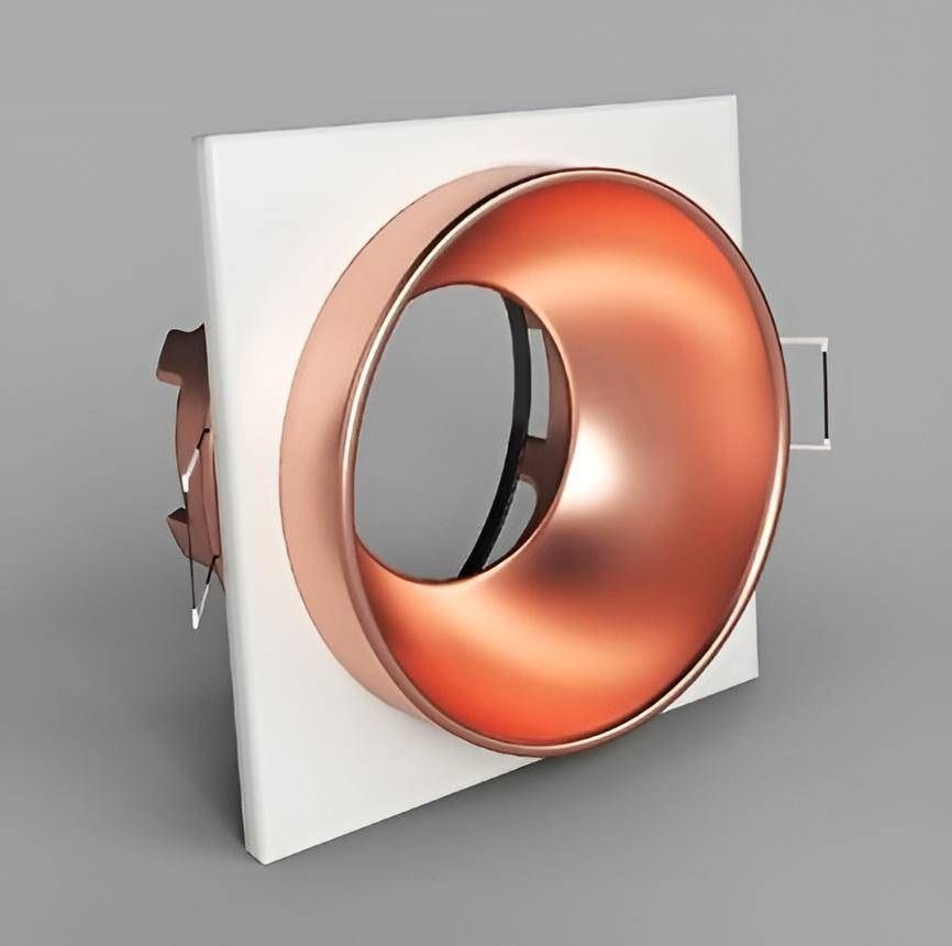 YCL YC 7015 Beyaz-Parlak Rose Gold Sıva Altı Kare Spot Kasası (Metal)