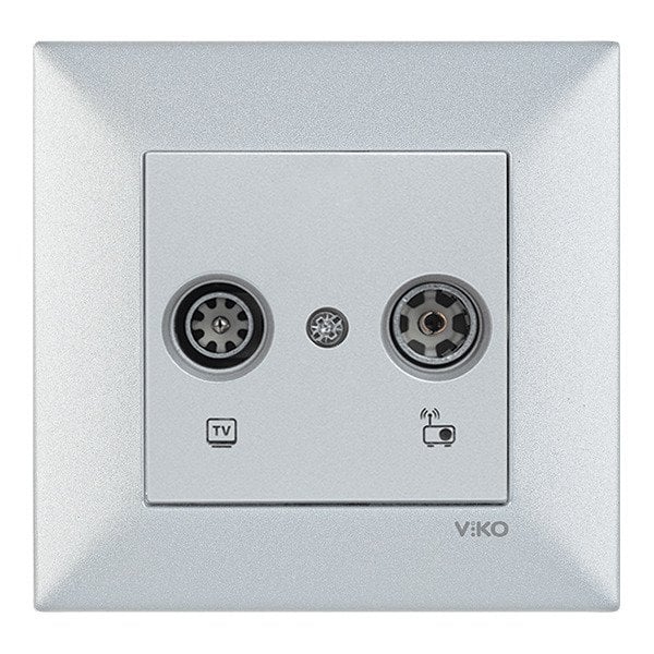 VİKO Novella/Trenda 92605021 TV-Radyo Prizi Kapağı [Gümüş]
