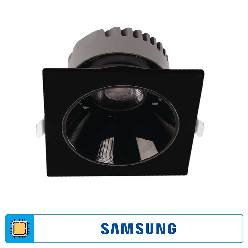 ACK AD10-01501 10 Watt Siyah Sıva Altı Kare SAMSUNG LED Spot - Gün Işığı (3000K)