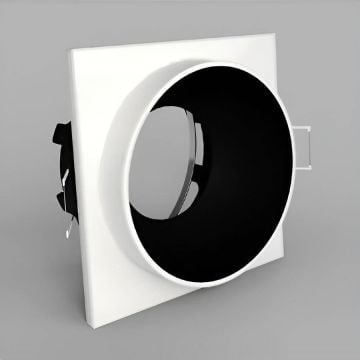 YCL YC 7025 Beyaz-Siyah Sıva Altı Kare Spot Kasası (Metal)