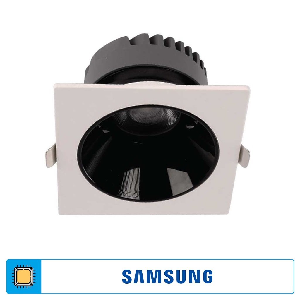 ACK AD10-01510 10 Watt Siyah-Beyaz Sıva Altı Kare SAMSUNG LED Spot - Ilık Beyaz (4000K)