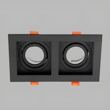 YCL YC 7040 Siyah Sıva Altı İkili Spot Kasası (Metal)