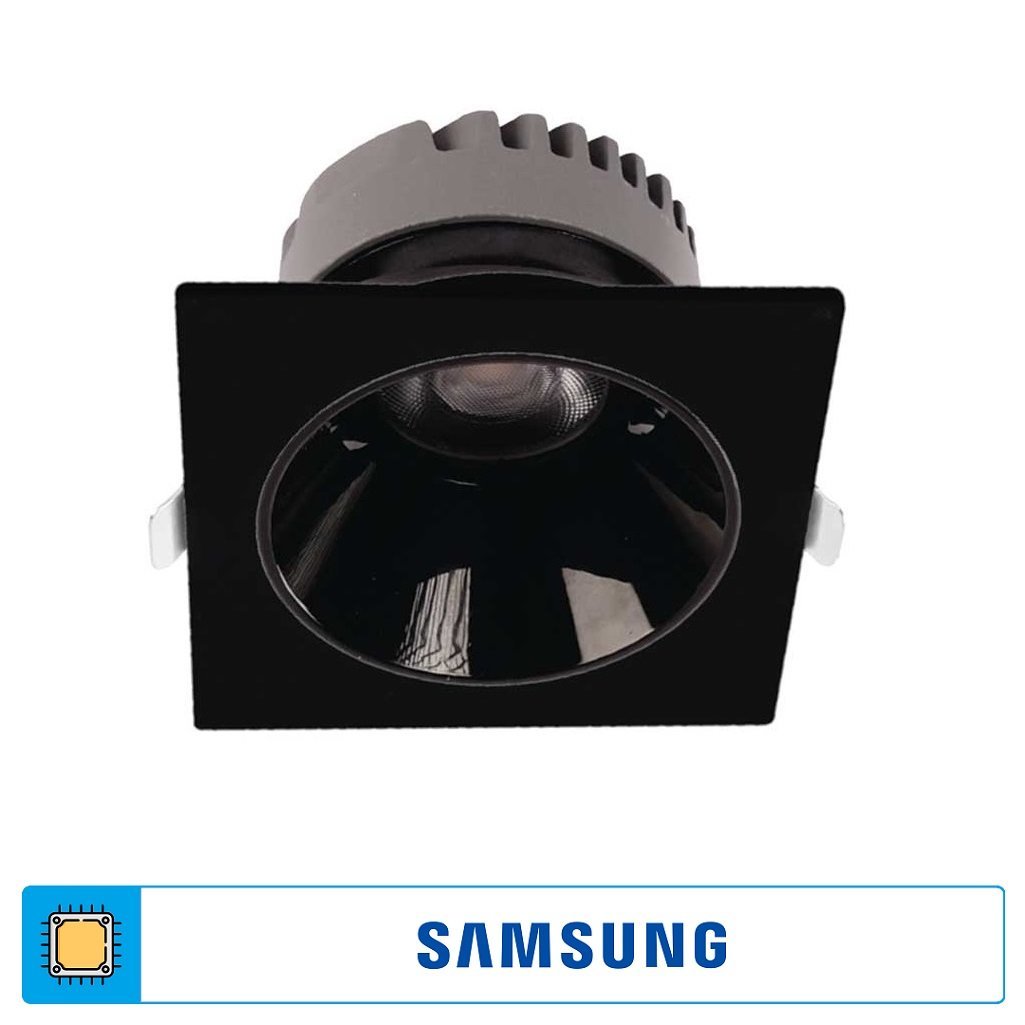 ACK AD10-01531 10 Watt Siyah Sıva Altı Kare SAMSUNG LED Spot - Beyaz Işık (6500K)