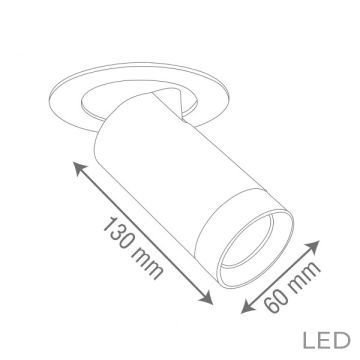 goldX ZE024 12 Watt Siyah/Beyaz Kasa 360 Derece Hareketli Sıva Altı LED Spot (SAMSUNG LED & EAGLERISE Driver)