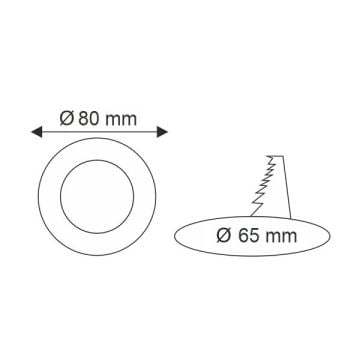K2 GLOBAL KDL404B 3 Watt Siyah Sıva Altı Yuvarlak LED Panel