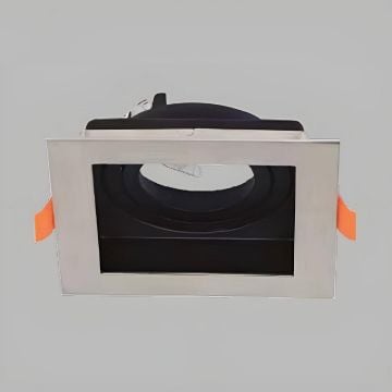 YCL YC 7060 Saten-Siyah Sıva Altı Kare Spot Kasası (Metal)