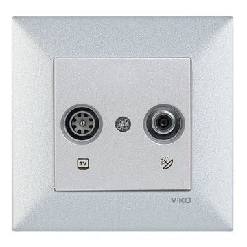 VİKO Novella/Trenda 92605085 TV-SAT Uydu Prizi Kapağı [Gümüş]