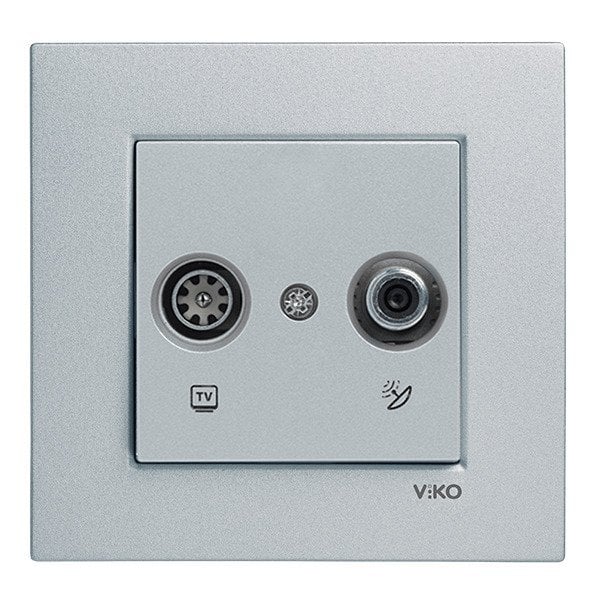 VİKO Novella/Trenda 92605085 TV-SAT Uydu Prizi Kapağı [Gümüş]