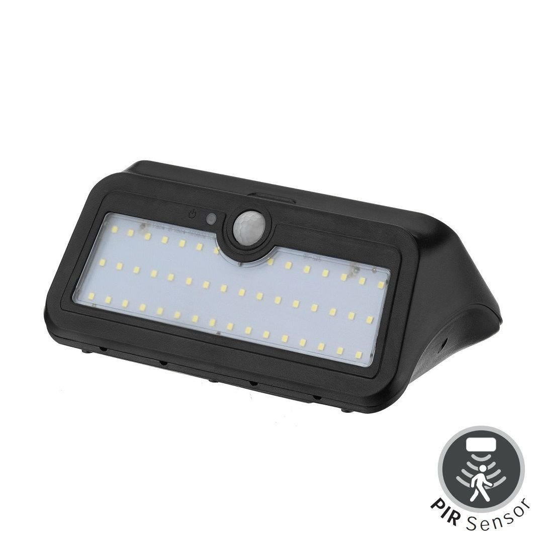 HOROZ 078-012-0002 SIRIUS 2 Watt Siyah Sensörlü Solar Aplik - Ilık Beyaz (4200K) [Plastik Kasa]