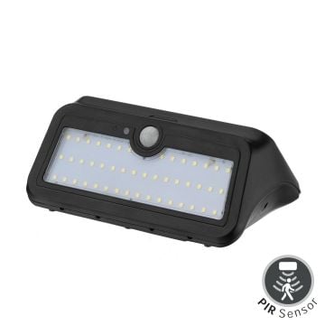 HOROZ 078-012-0002 SIRIUS 2 Watt Siyah Sensörlü Solar Aplik - Ilık Beyaz (4200K) [Plastik Kasa]