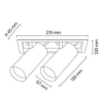 GOYA GY 3152-14 Siyah/Beyaz Kasa 2x14 Watt 360 Derece Hareketli Dimli LED Mağaza Spotu