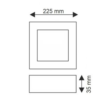 K2 GLOBAL KDL432B 18 Watt Siyah Kasa Sıva Üstü Kare LED Panel