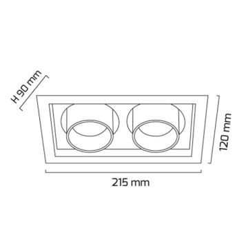 GOYA GY 3052-14 Siyah/Beyaz Kasa 2x14 Watt DİMLİ İkili LED Mağaza Spotu