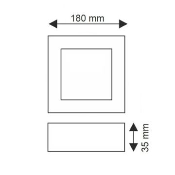 K2 GLOBAL KDL431B 12 Watt Siyah Kasa Sıva Üstü Kare LED Panel