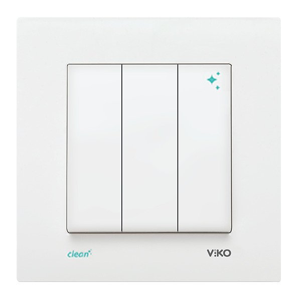 VİKO Karre Clean 90966068 Üçlü Anahtar [Beyaz]