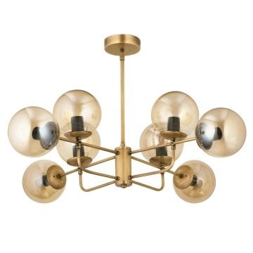 CL-285-8 Bal Küre Camlı Sekizli Eskitme Avize