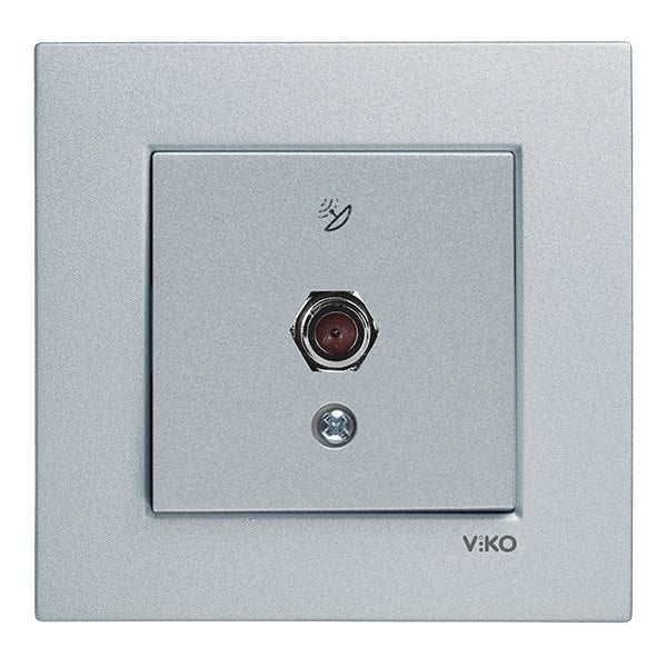 VİKO Novella/Trenda 92605097 Uydu Prizi Kapağı (F Konnektörlü) [Gümüş]