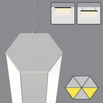 CreaLight CL-02-90201 42 Watt 100 cm Altıgen Lineer Armatür (SAMSUNG/OSRAM LED & PHILIPS/TRIDONIC/MEAN WELL Driver)