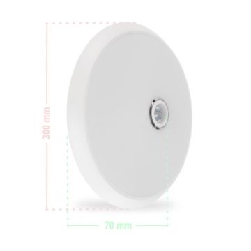 ACK AC18-00111 18 Watt Siyah Kasa Sensörlü ve Acil Aydınlatma Kitli LED Tavan Armatürü - Ilık Beyaz (4000K)