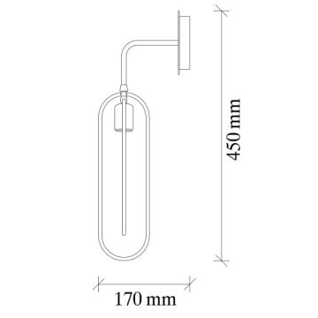 CreaLight HS 6577 Siyah-Eskitme Elips Aplik
