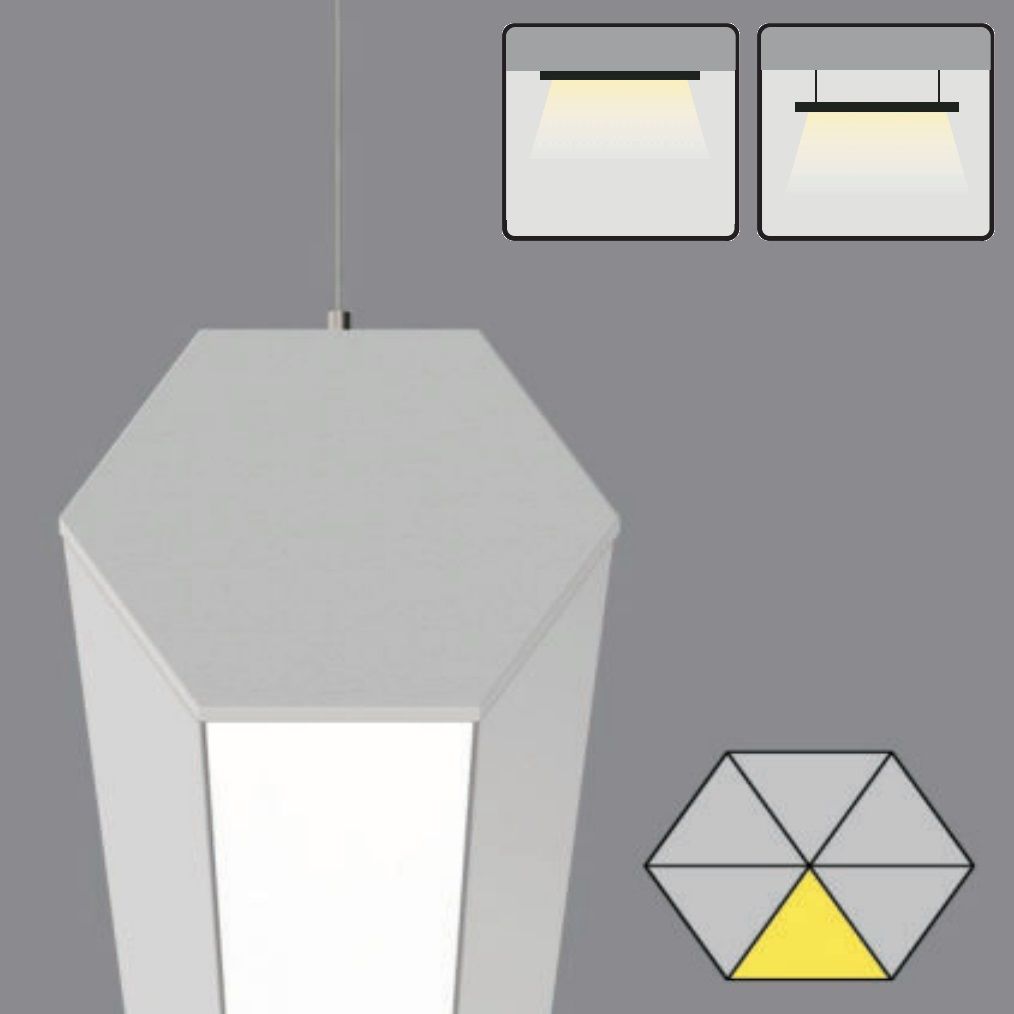 CreaLight CL-02-90101 21 Watt 100 cm Altıgen Lineer Armatür (SAMSUNG/OSRAM LED & PHILIPS/TRIDONIC/MEAN WELL Driver)