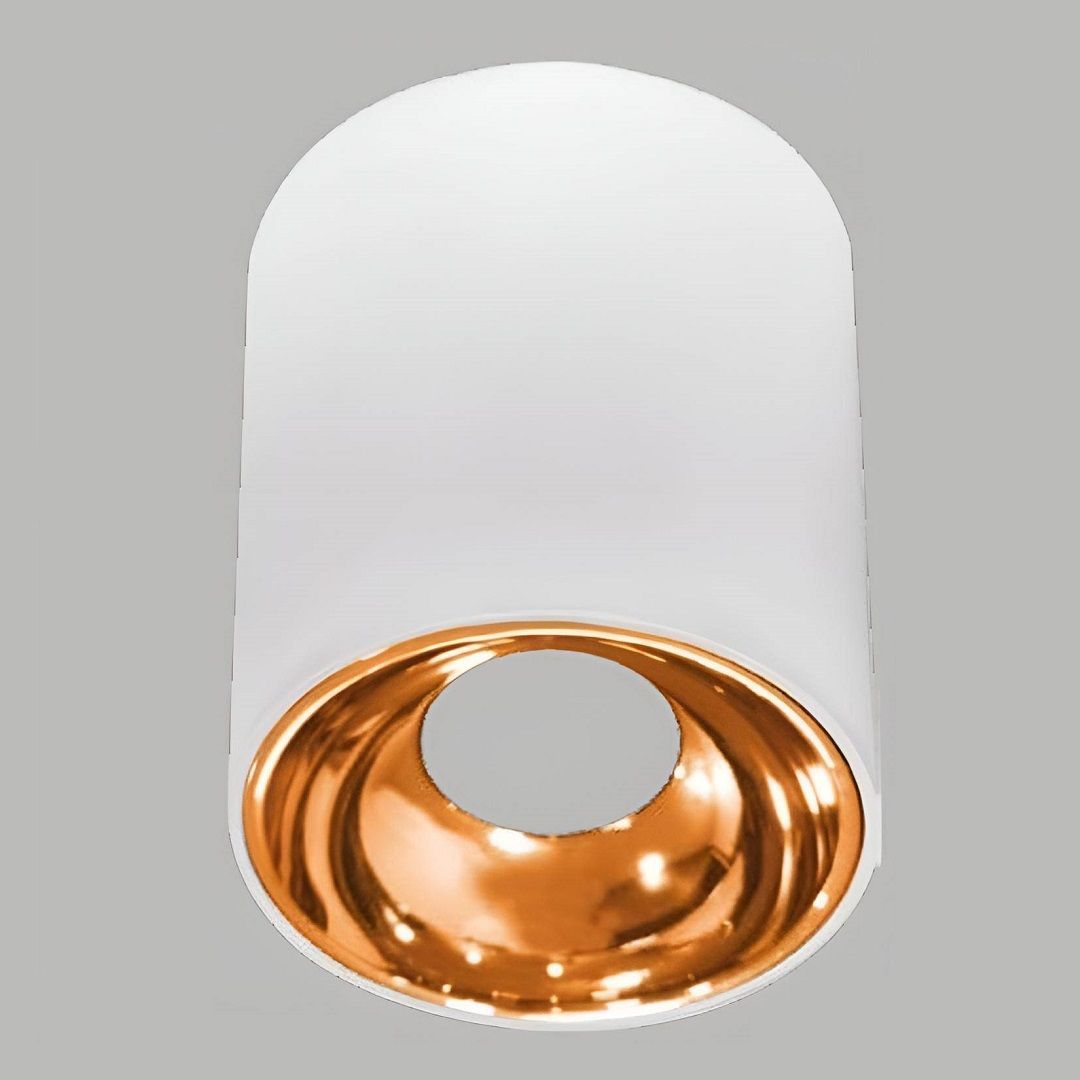 YCL YC 1505 10x10 cm Beyaz-Bakır Sıva Üstü Silindir Spot Kasası (Metal)