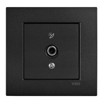 VİKO Novella/Trenda 92605597 Uydu Prizi Kapağı (F Konnektörlü) [Siyah]