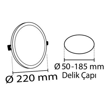 NOAS YL12-3600 36 Watt Ayarlanabilir Yuvarlak LED Panel