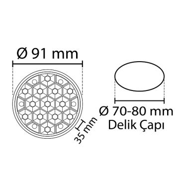 NOAS YL16-0800 8 Watt Mercekli Ayarlanabilir Yuvarlak LED Panel