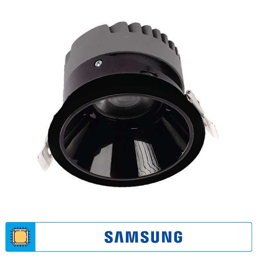 ACK AD10-01101 10 Watt Siyah Sıva Altı Yuvarlak SAMSUNG LED Spot - Gün Işığı (3000K)
