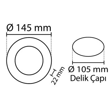 NOAS YL11-0600 6+3 Watt Mavi-Beyaz Sıva Altı Yuvarlak LED Panel