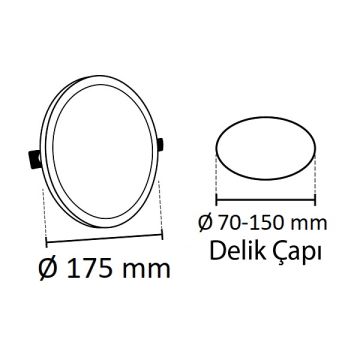 NOAS YL12-2400 24 Watt Ayarlanabilir Yuvarlak LED Panel