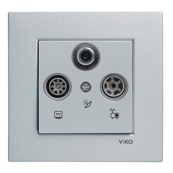 VİKO Novella/Trenda 92605041 Uydu Prizi Kapağı (SAT-TV-RAD) [Gümüş]