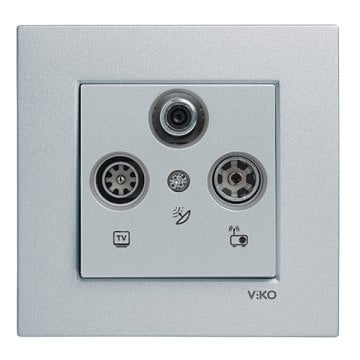 VİKO Novella/Trenda 92605041 Uydu Prizi Kapağı (SAT-TV-RAD) [Gümüş]