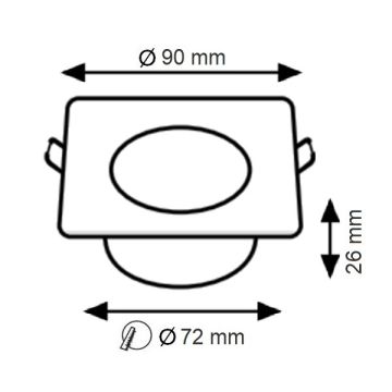 K2 GLOBAL KDL108 5 Watt Sıva Altı Kare LED Spot (Plastik)