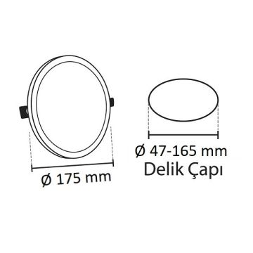 NOAS YL10-1500-A 15 Watt Ayarlanabilir Yuvarlak LED Panel