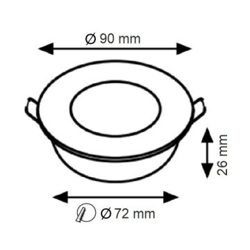 K2 GLOBAL KDL107 5 Watt Sıva Altı Yuvarlak LED Spot (Plastik)