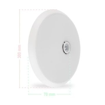 ACK AC17-00100 18 Watt Sensörlü LED Tavan Armatürü - Gün Işığı (3000K)