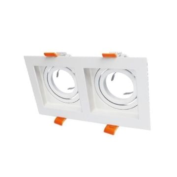 K2 GLOBAL KDA849 Sıva Altı Beyaz İkili Spot Kasası (Metal)