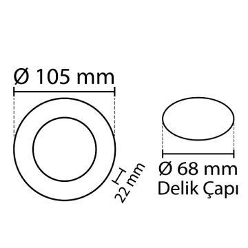 NOAS YL11-0300 3+3 Watt Mavi-Beyaz Sıva Altı Yuvarlak LED Panel