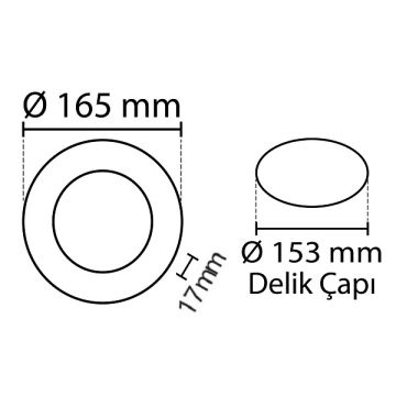 NOAS YL10-1200 12 Watt Sıva Altı Yuvarlak LED Panel