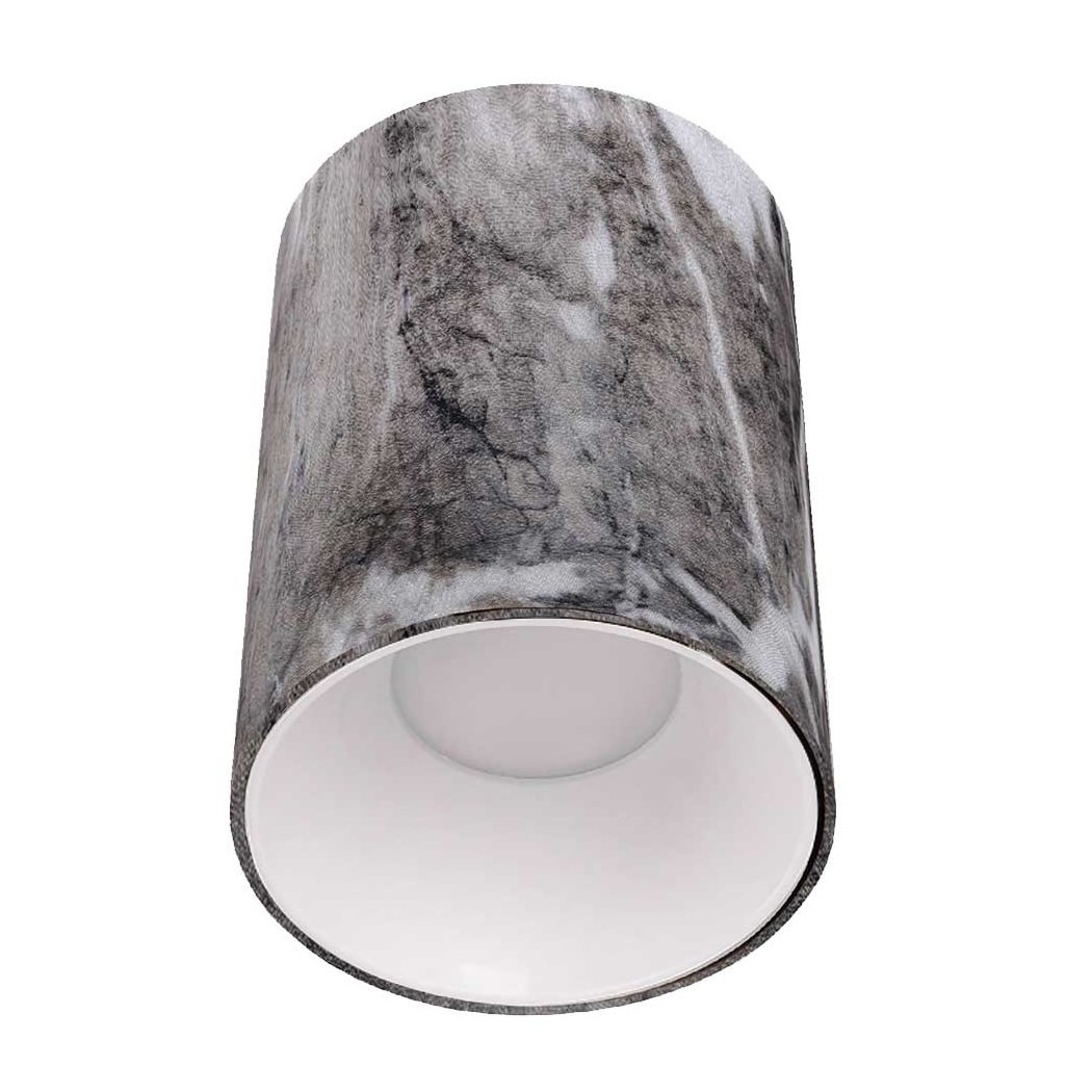 ACK AH12-08502 Gri Mermer-Beyaz Sıva Üstü Silindir Spot