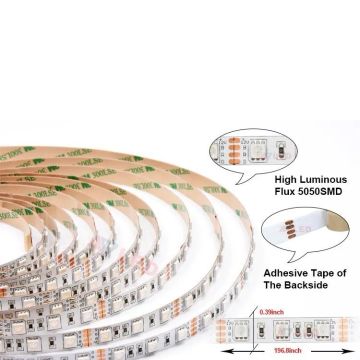 MOLLED MOL2512 5 Metre 12 Volt 14.4 Watt 60 Ledli RGB Şerit Led