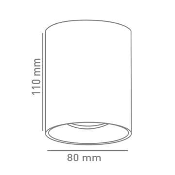 ACK AH12-08504 Siyah Mermer-Beyaz Sıva Üstü Silindir Spot